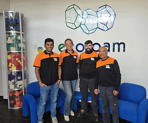 Het team van FoamBloxx, met tweede van links Suzanne Berghuis | Credits: Foambloxx
